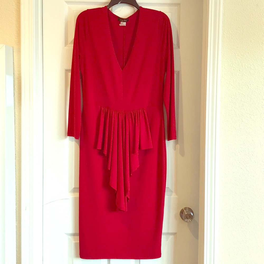 Sexy Long Sleeve Front Draped Dress